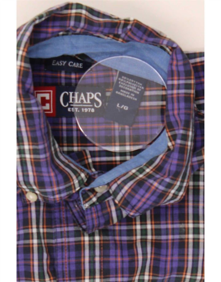 Chaps Camicia da uomo Easy Care, cotone a quadri viola grande