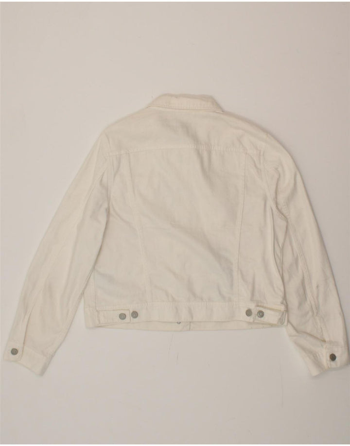 J. CREW Womens Denim Jacket UK 16 Large White Cotton Vintage J. Crew and Second-Hand J. Crew from Messina Hembry 