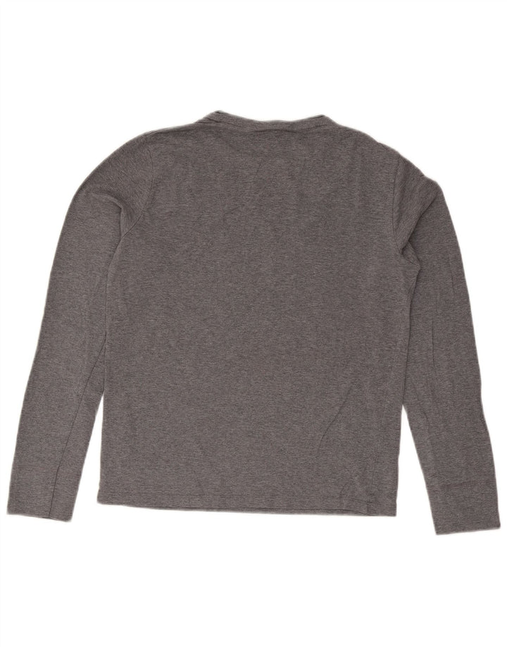 Top grafico da uomo Napapijri a maniche lunghe grigio medio