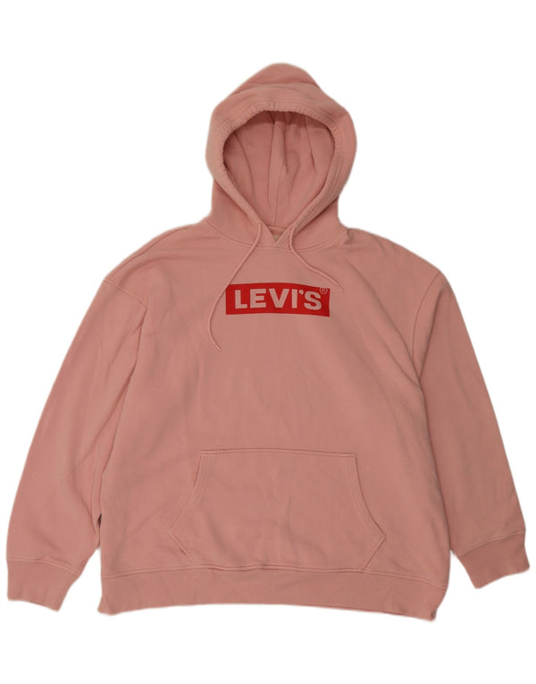 Levi's Donna Felpa con cappuccio grafica rilassata con cappuccio UK 18 XL Cotone rosa