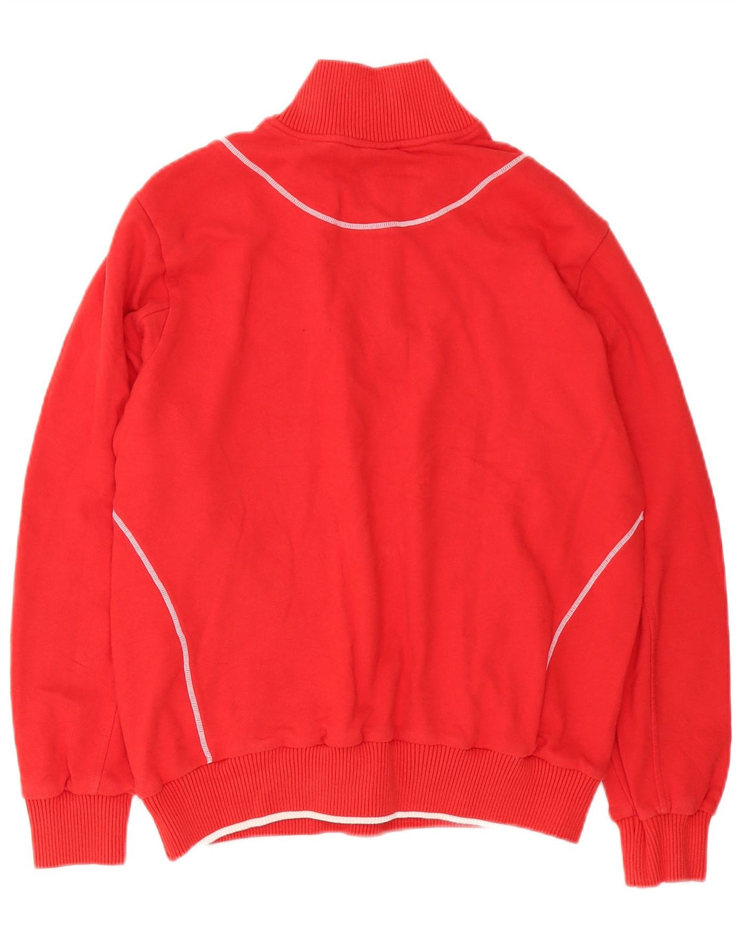Felpa Diadora da uomo con grafica con zip e collo, piccola, in cotone rosso
