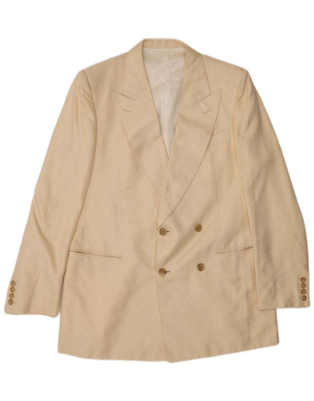 Abito vintage da uomo in 2 pezzi grande W34 L30 in seta beige