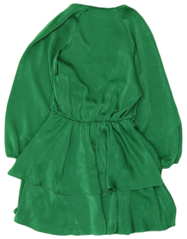 Abito a strati con maniche a 3/4 Zara da donna UK 10 piccolo poliestere verde