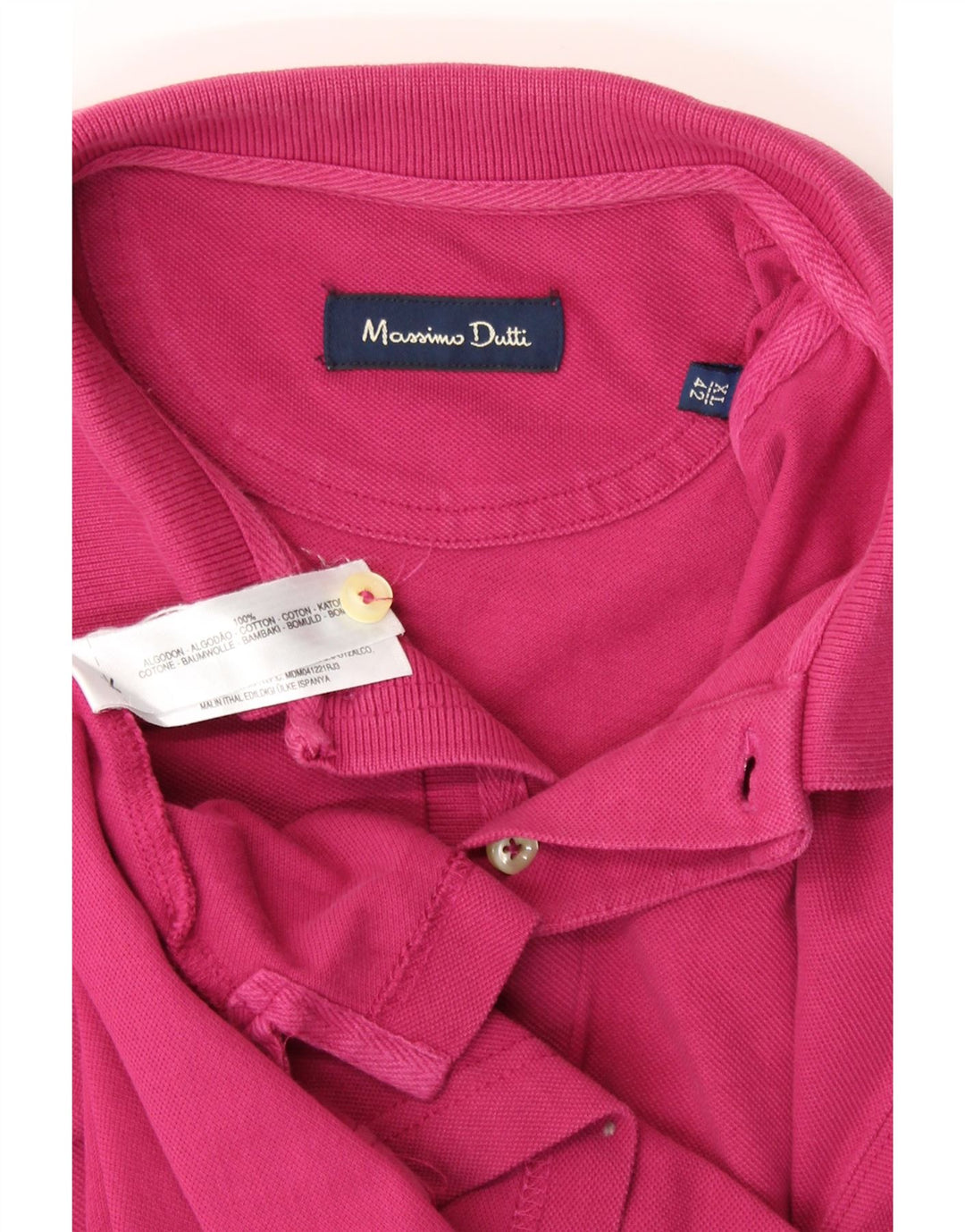 MASSIMO DUTTI Mens Polo Shirt XL Pink Cotton