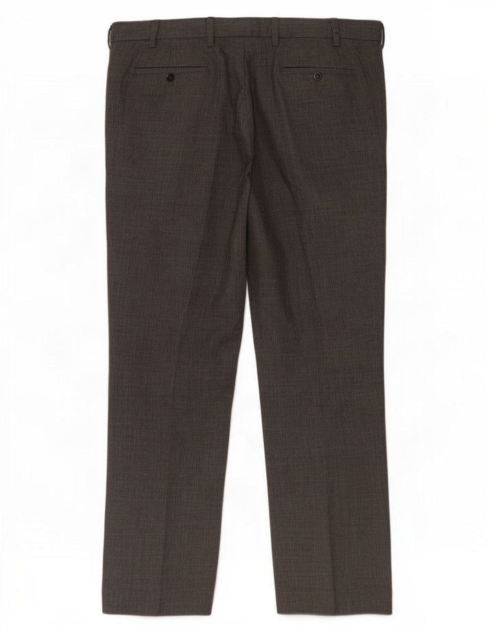 Pantaloni da abito regolari da uomo Marks & Spencer W38 L31 poliestere grigio