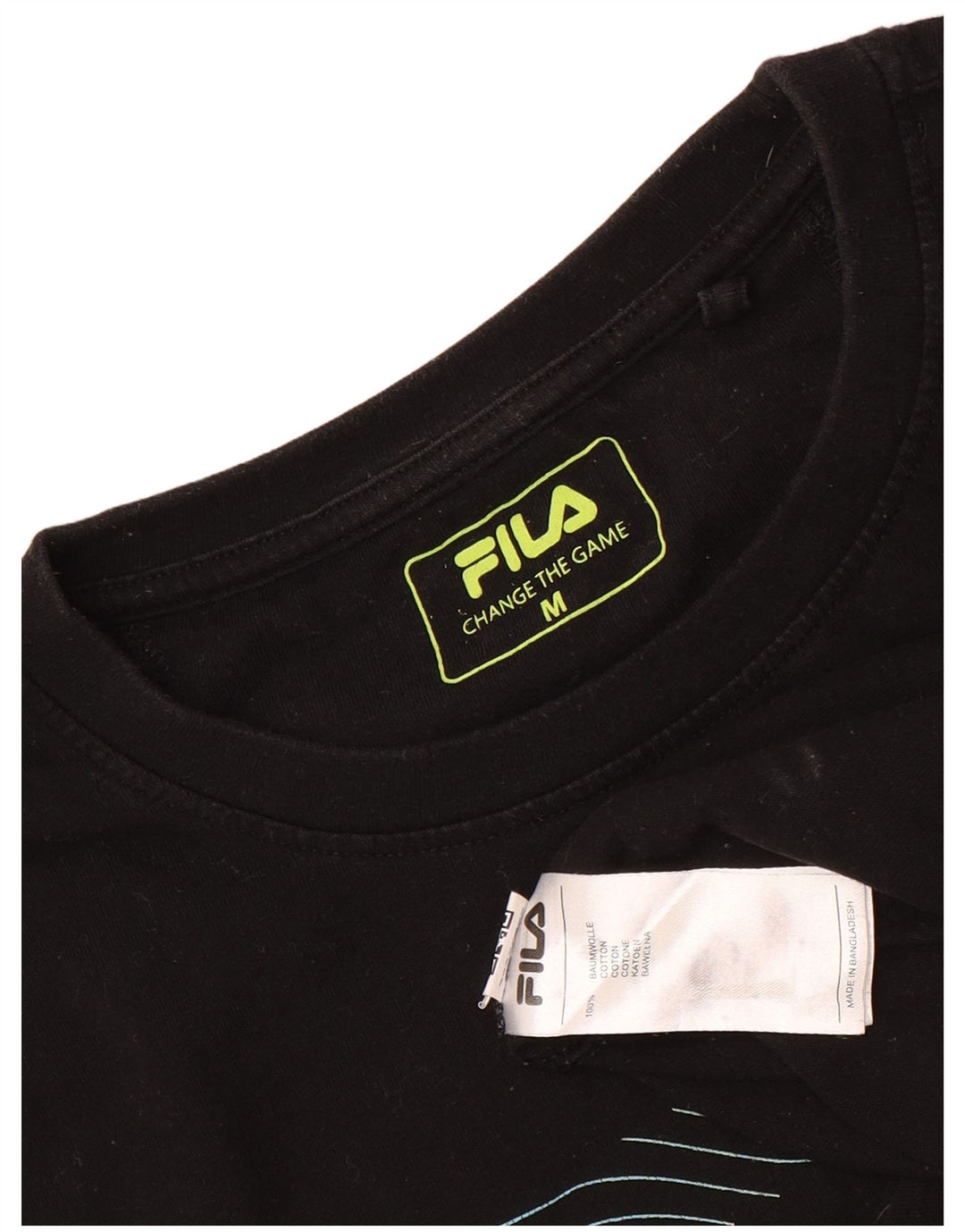 T-shirt grafica da uomo Fila Top in cotone nero medio