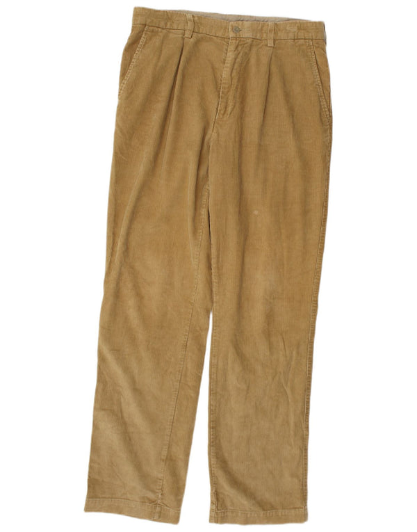 Pantaloni dritti in velluto a coste blu Harbour Marks & Spencer da uomo W34 L33 Beige