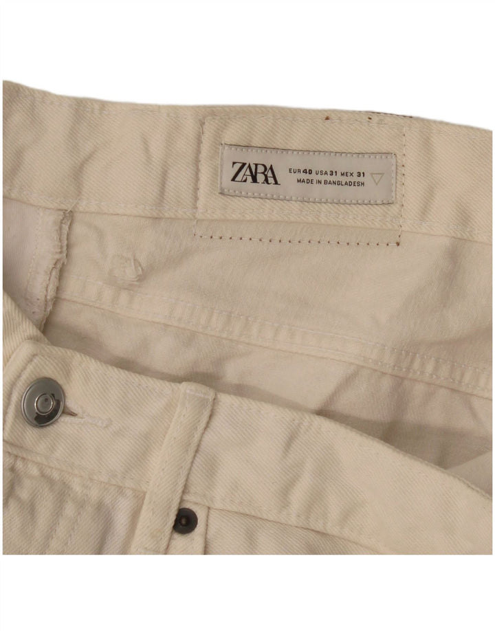 Jeans dritti da uomo Zara EU 40 medio W31 L32 bianco sporco