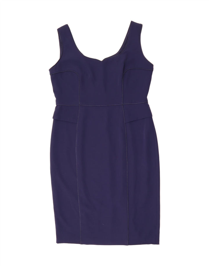 PHASE EIGHT Womens Sleeveless Sheath Dress UK 16 Large Navy Blue Polyester Vintage Phase Eight and Second-Hand Phase Eight from Messina Hembry 