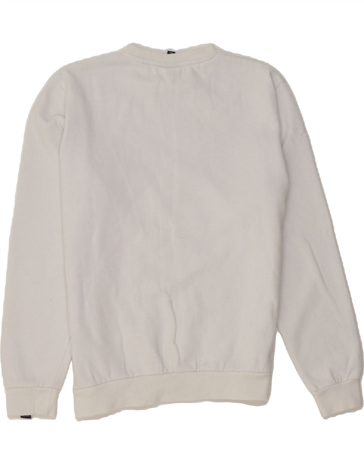 ELLESSE Womens Oversized Graphic Sweatshirt Jumper UK 10 Small  White Vintage Ellesse and Second-Hand Ellesse from Messina Hembry 