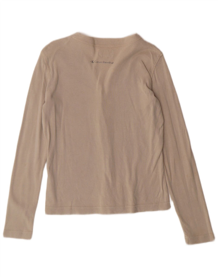 Camicetta corta da donna Calvin Klein Top UK 14 grande cotone beige