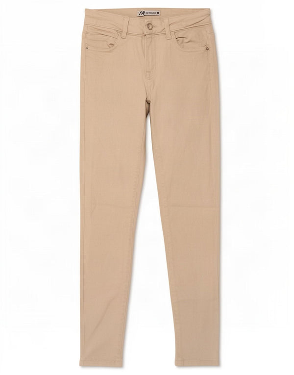 Zara Womens Skinny Jeans EU 36 XS W26 L27 Beige Cotton