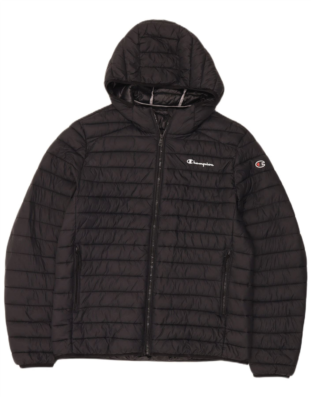 Giacca imbottita con cappuccio da uomo Champion UK 40 grande nera