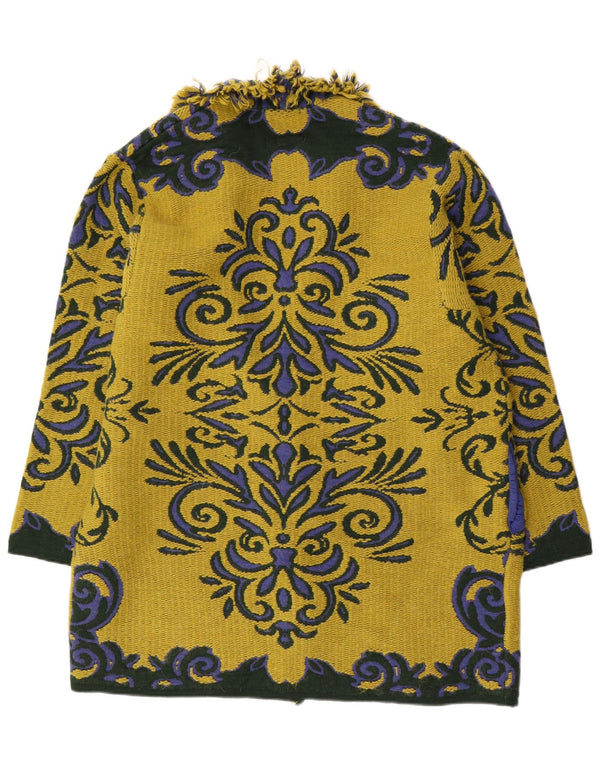 Maglione cardigan oversize lungo da donna Edas UK 10 Small Yellow Paisley