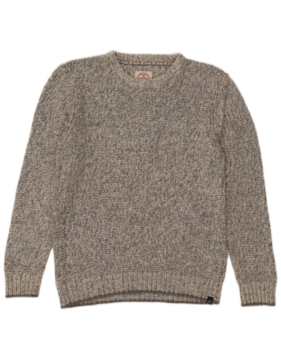 Maglione girocollo da uomo Fat Face in cotone chiazzato grigio medio