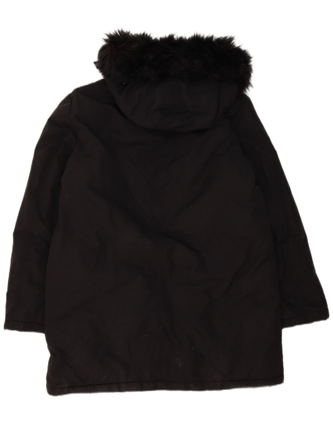 Parka oversize con cappuccio da donna Zara UK 16 grande poliestere nero