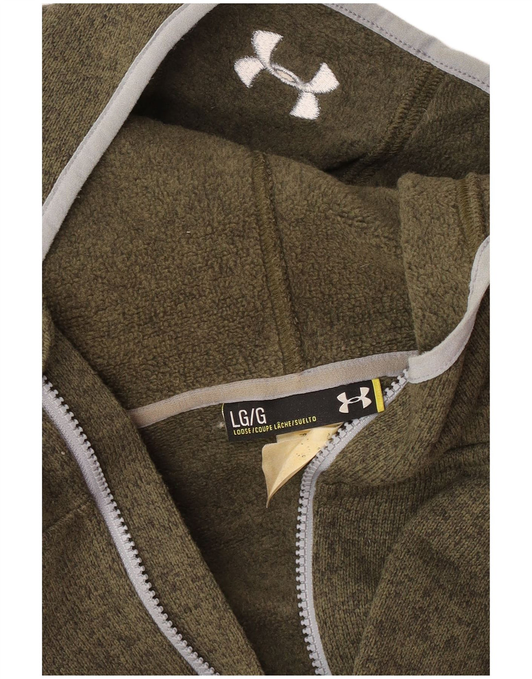 Felpa con cappuccio e zip da uomo Under Armour grande verde screziato