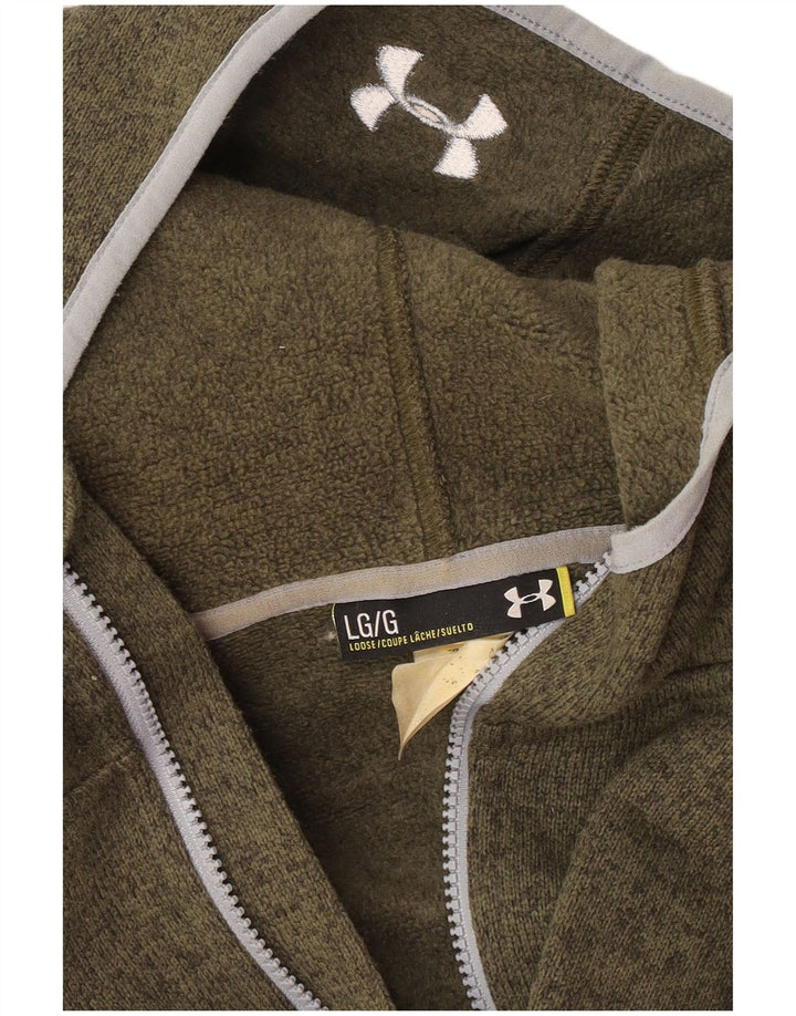 Felpa con cappuccio e zip da uomo Under Armour grande verde screziato
