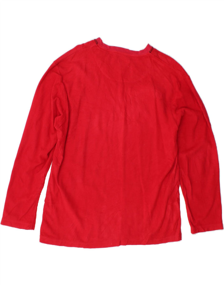 CHAPS Mens Fleece Jumper Medium Red Polyester Vintage Chaps and Second-Hand Chaps from Messina Hembry 