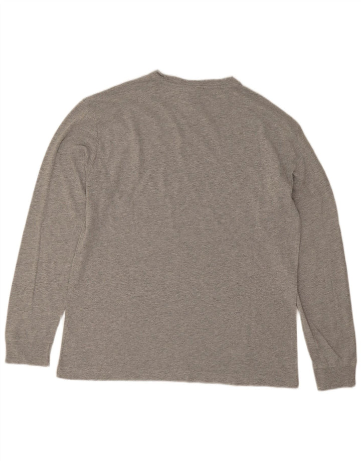 Polo Ralph Lauren Top da uomo a maniche lunghe in cotone chiazzato grigio piccolo