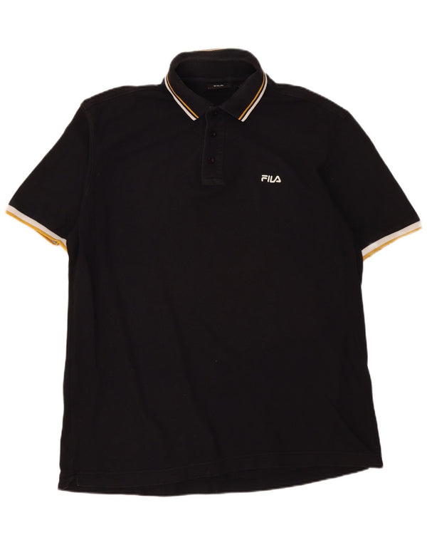 Polo da uomo Fila XL in cotone nero