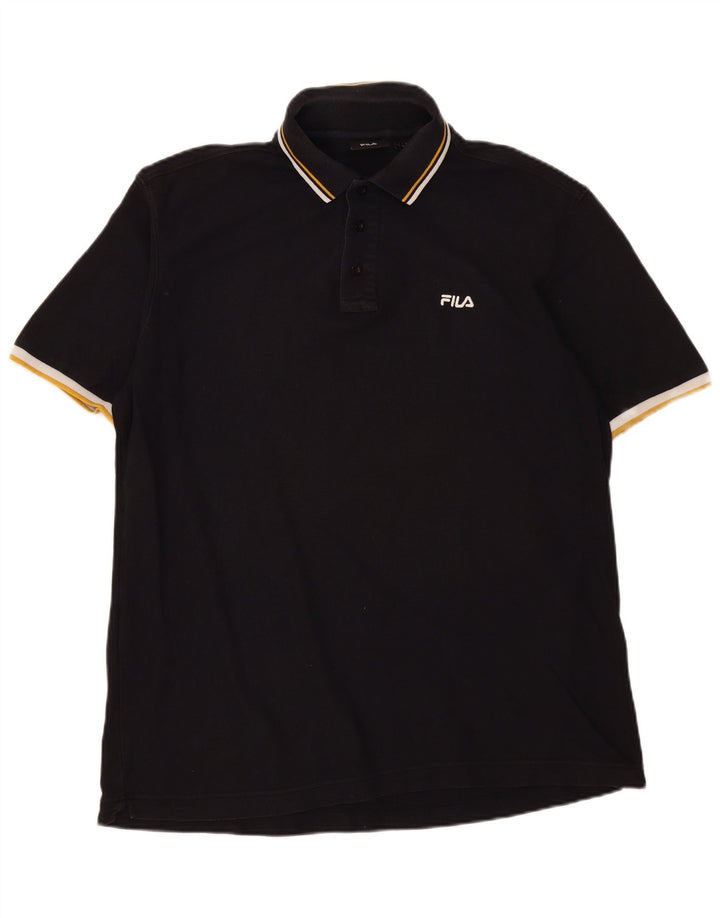 Polo da uomo Fila XL in cotone nero