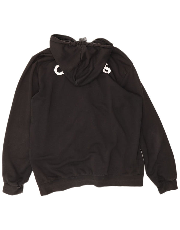 Felpa con cappuccio e zip grafica Adidas da uomo XL in cotone nero