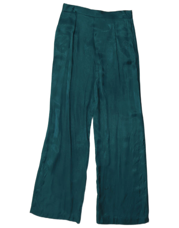 Pantaloni casual a gamba larga da donna Zara piccoli W26 L32 viscosa blu