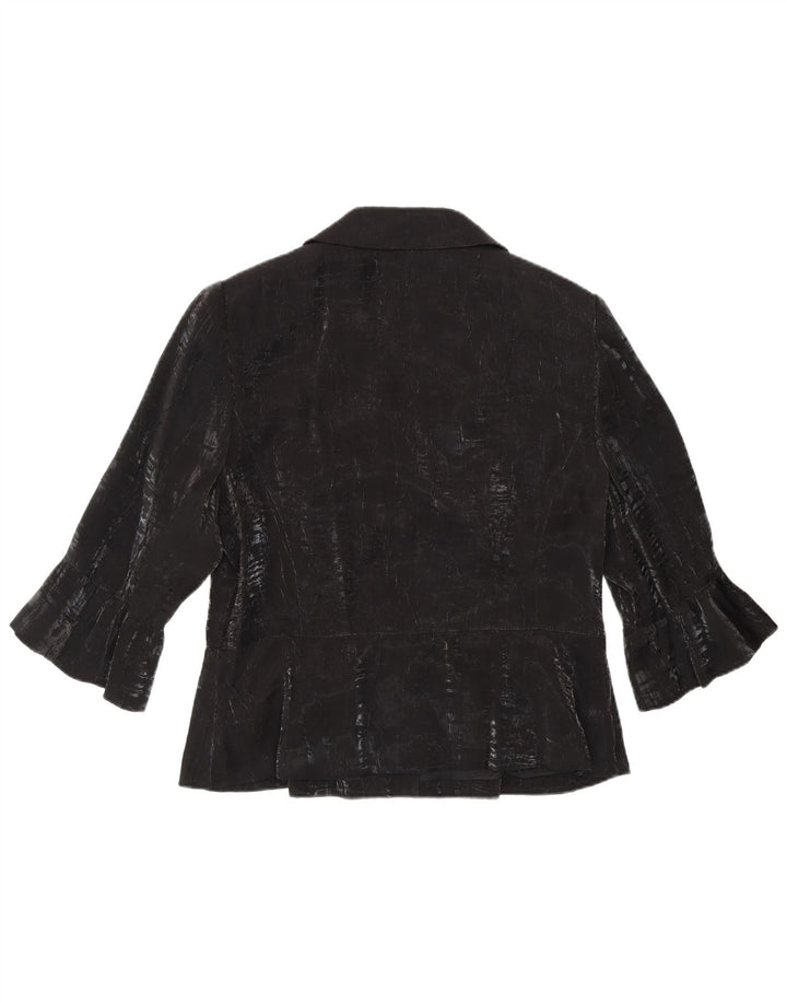 Giacca blazer da donna a 2 bottoni con maniche a 3/4 TUZZI UK 18 XL viscosa nera