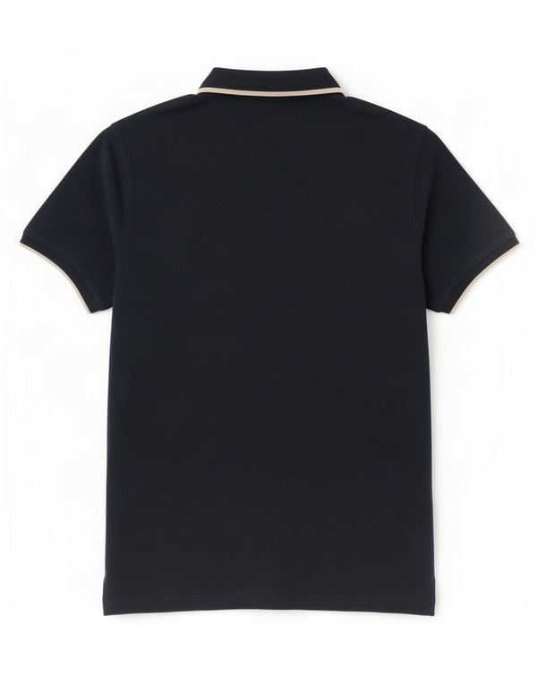 Polo da uomo vestibilità casual Massimo Dutti grande blu navy