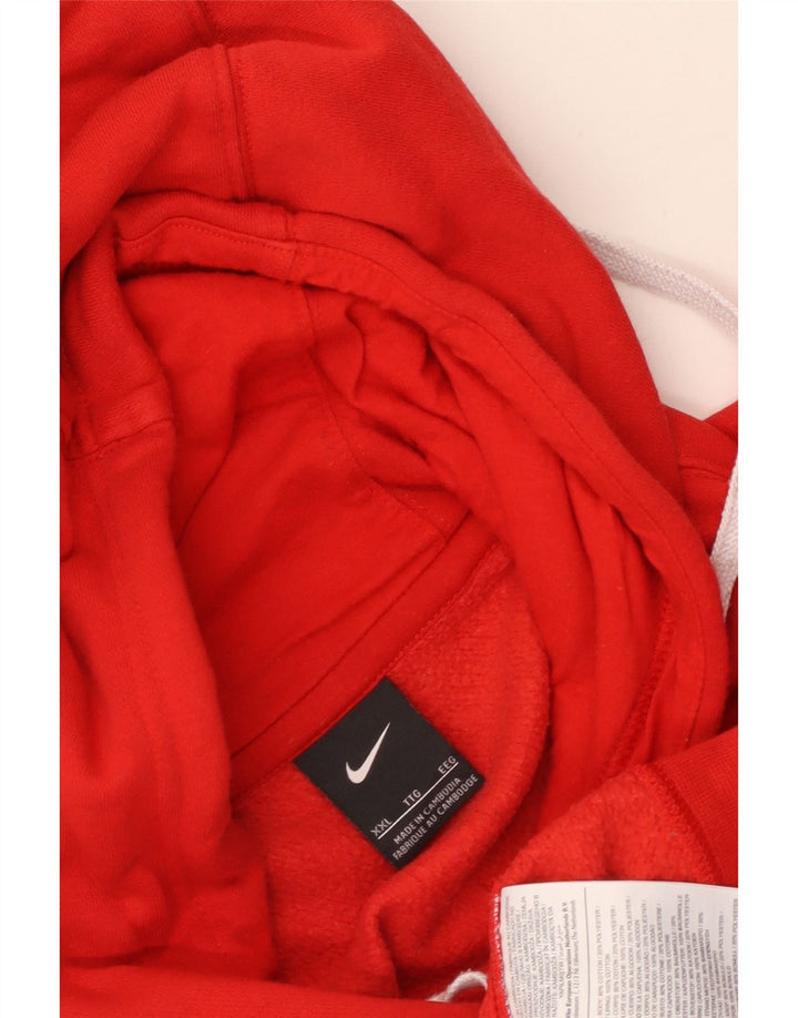 Felpa con cappuccio grafica Nike da uomo 2XL in cotone rosso