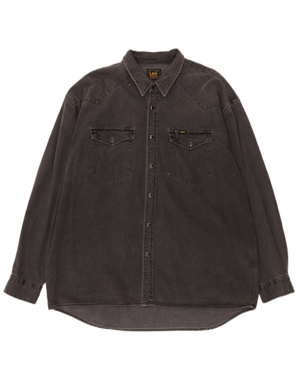 Camicia di jeans Lee Riders da uomo XL in cotone grigio