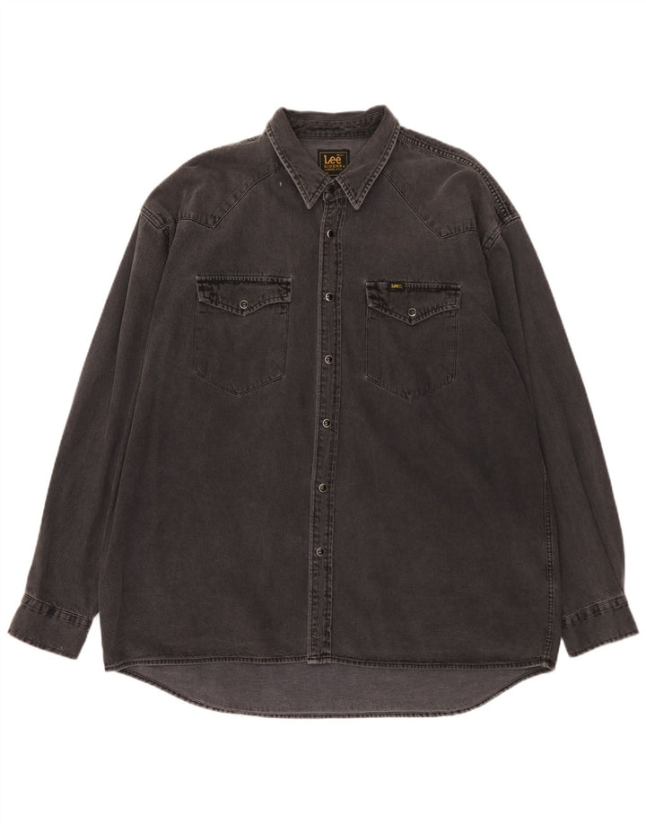 Camicia di jeans Lee Riders da uomo XL in cotone grigio