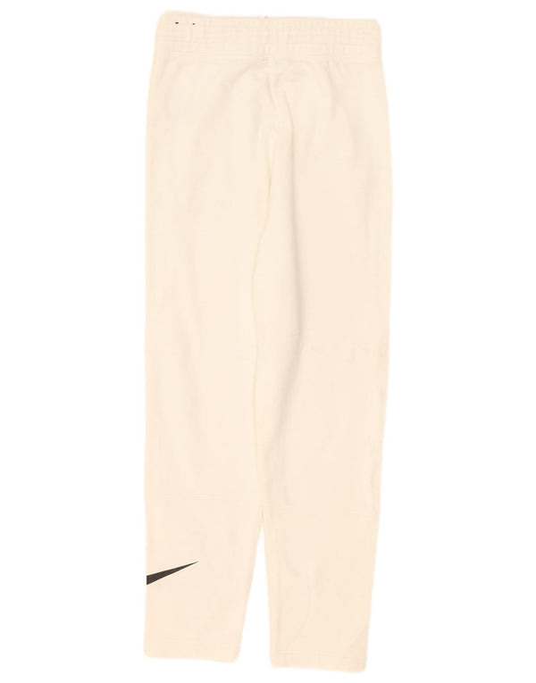 Pantaloni da tuta con grafica Nike da donna UK 6 XS cotone bianco