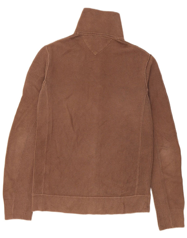 Maglione cardigan da uomo Tommy Hilfiger in cotone marrone medio