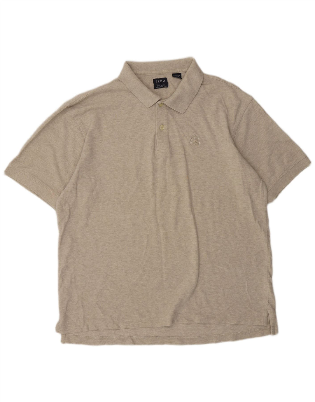 IZOD Mens Polo Shirt XL Beige Flecked Cotton