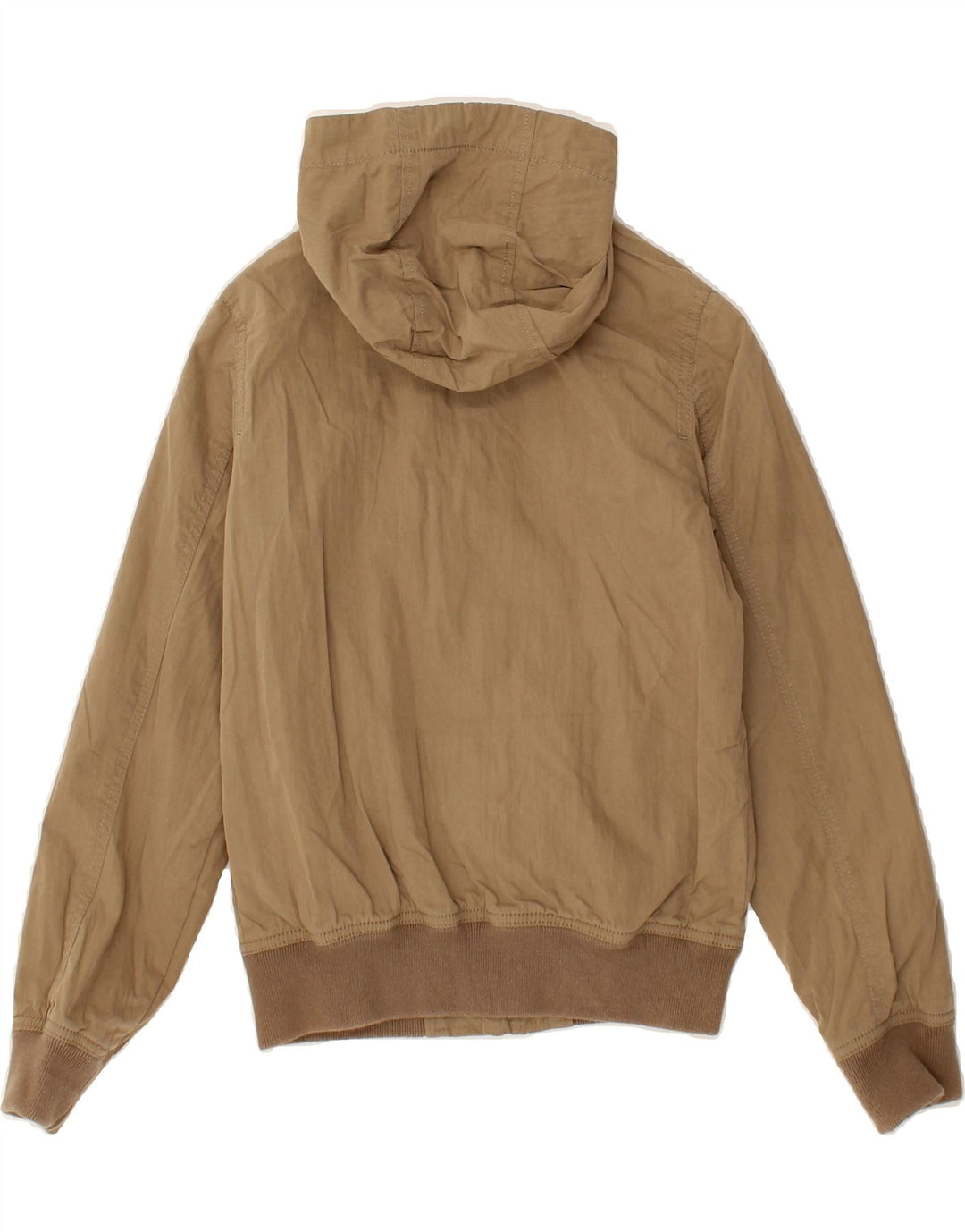 BENETTON Boys Hooded Bomber Jacket 8-9 Years Large Brown Cotton Vintage Benetton and Second-Hand Benetton from Messina Hembry 