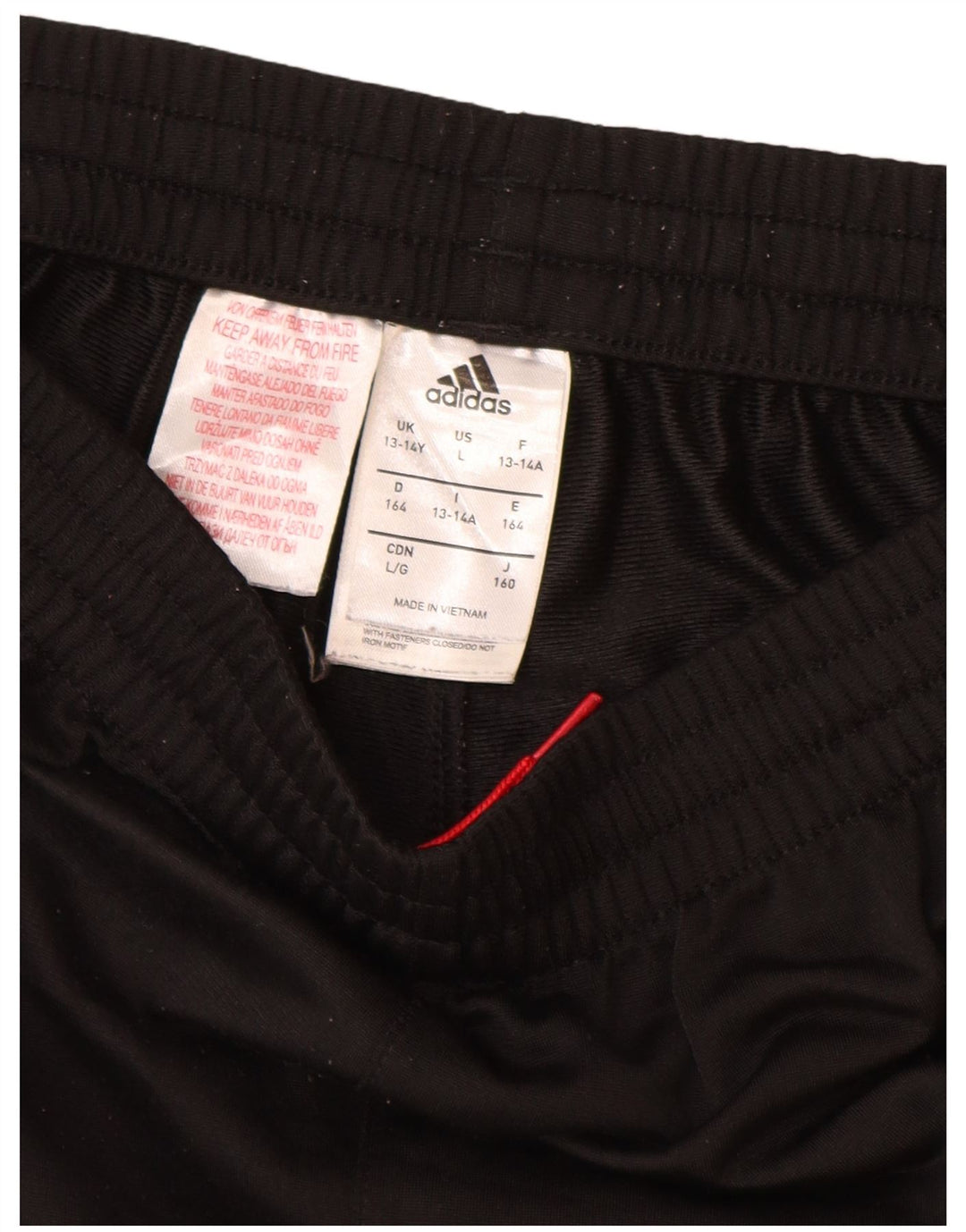 ADIDAS Boys Tracksuit Trousers Joggers 13-14 Years Black Polyester