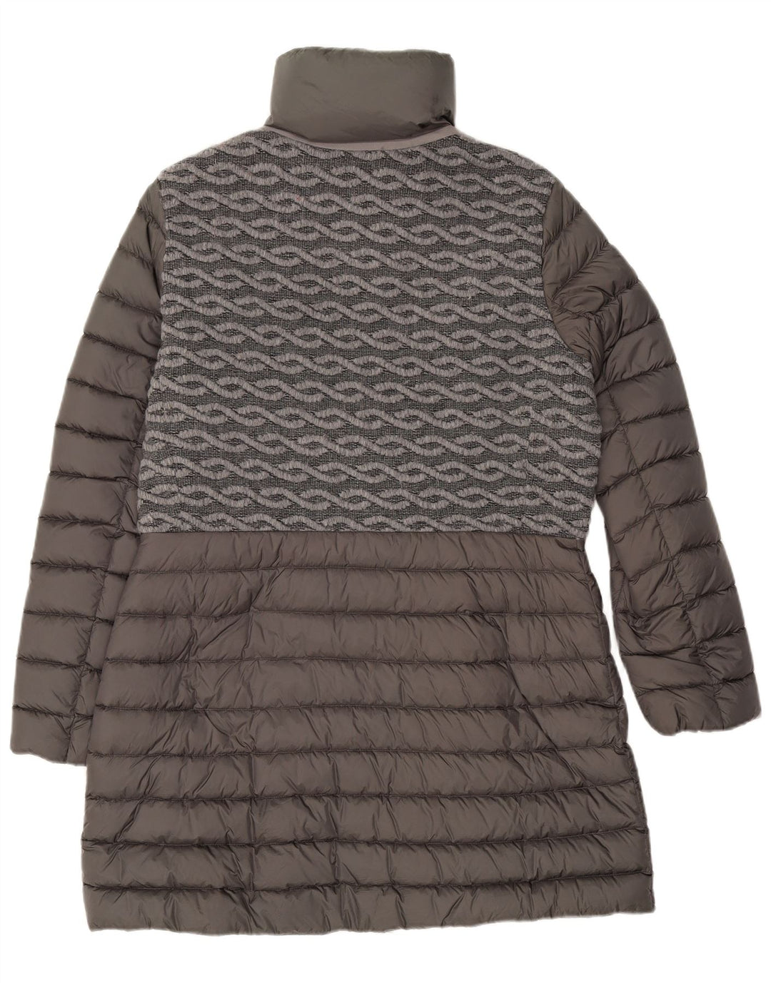 Cappotto imbottito da donna Geox UK 16 Large Grigio geometrico in poliammide