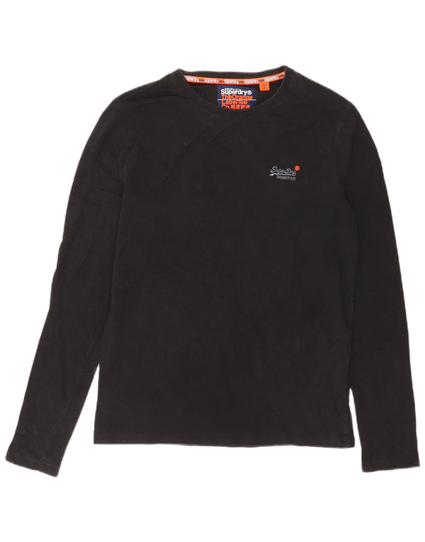 Top da uomo a maniche lunghe Superdry in cotone nero medio