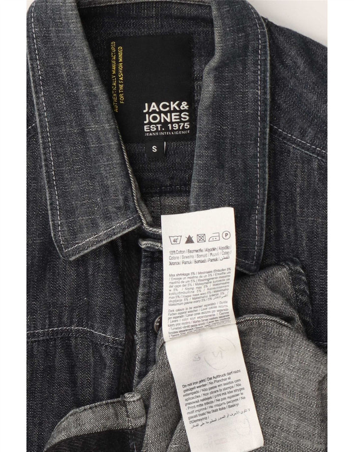 Camicia di jeans da uomo Jack & Jones piccola in cotone blu navy