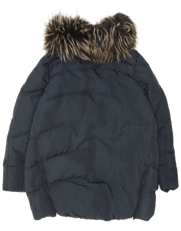 Giacca imbottita da donna Zara UK 14 poliestere blu navy medio