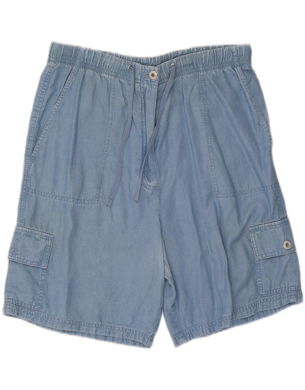 Pantaloncini cargo a vita alta da donna Marks & Spencer UK 16 Large W34 Lycra blu