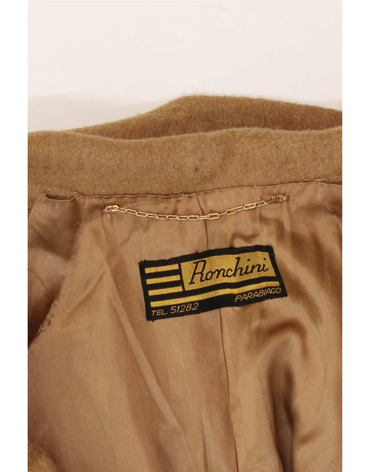 Cappotto doppiopetto vintage da donna UK 14 Beige medio
