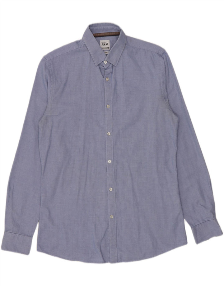 Camicia ZARA Uomo Slim Fit Cotone Blu Medio