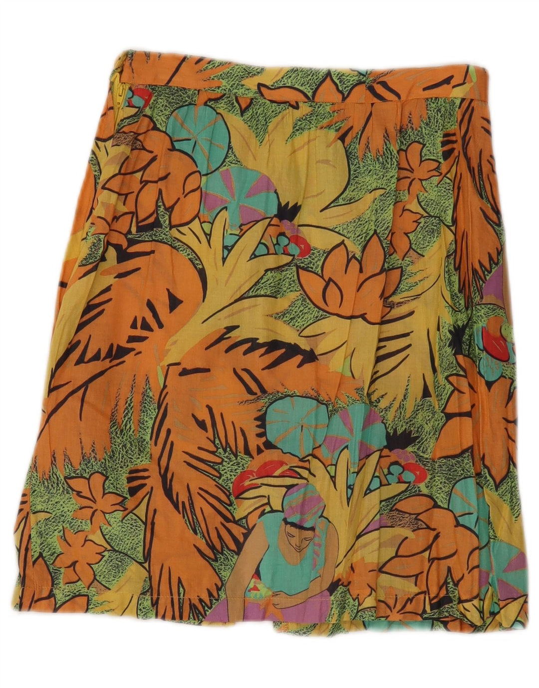 Gonna a trapezio da donna VINTAGE W26 piccolo floreale multicolore