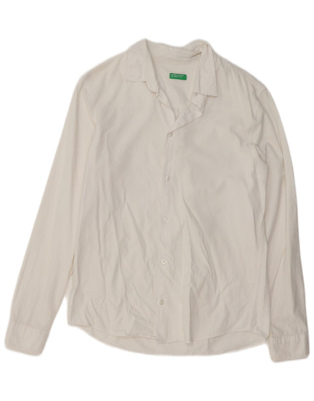 Camicia BENETTON Bambino 13-14 Anni 3XL Cotone Bianco