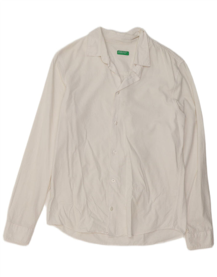 Camicia BENETTON Bambino 13-14 Anni 3XL Cotone Bianco