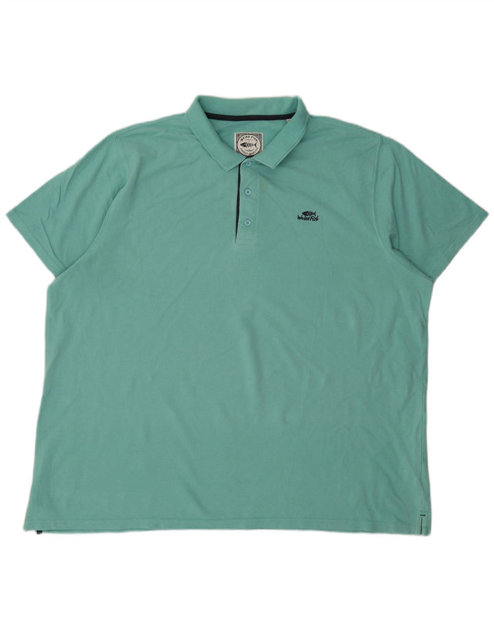 Polo da uomo Weird Fish 4XL in cotone turchese