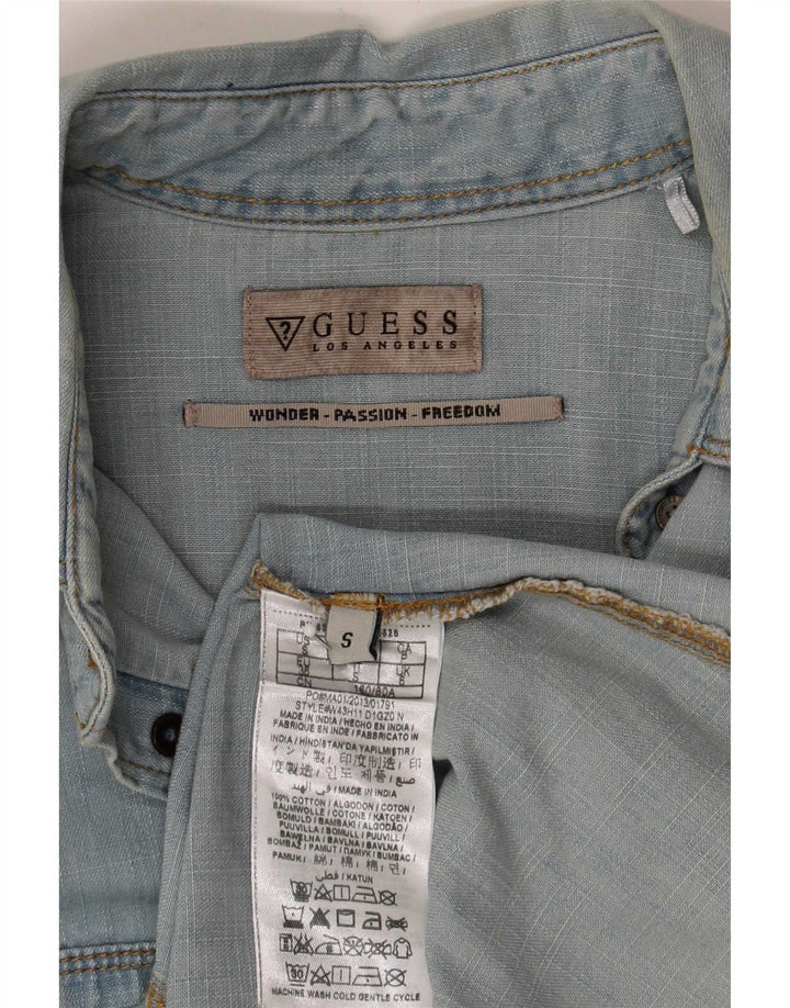 Camicia in denim da donna Guess UK 10 piccola in cotone blu
